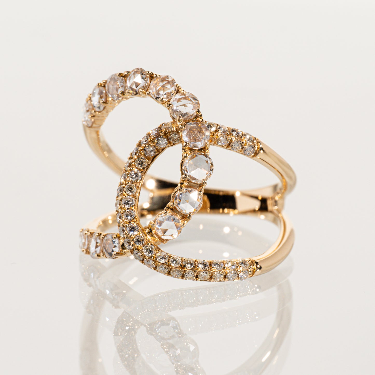 ダイヤモンド1.00ct 750 クロッシングリング