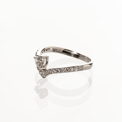 ハートシェイプダイヤモンド0.208ct メレダイヤモンド0.13ct Pt900 リング