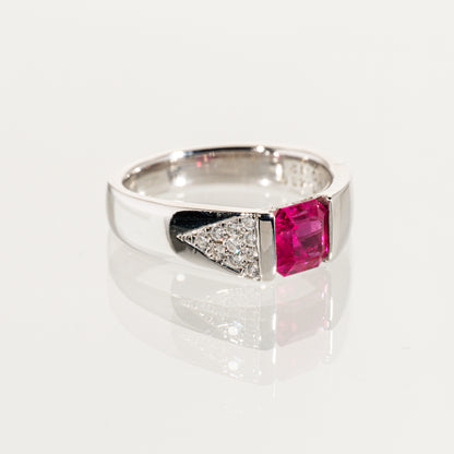 ルビー1.436ct ダイヤモンド0.12ct Pt900 リング