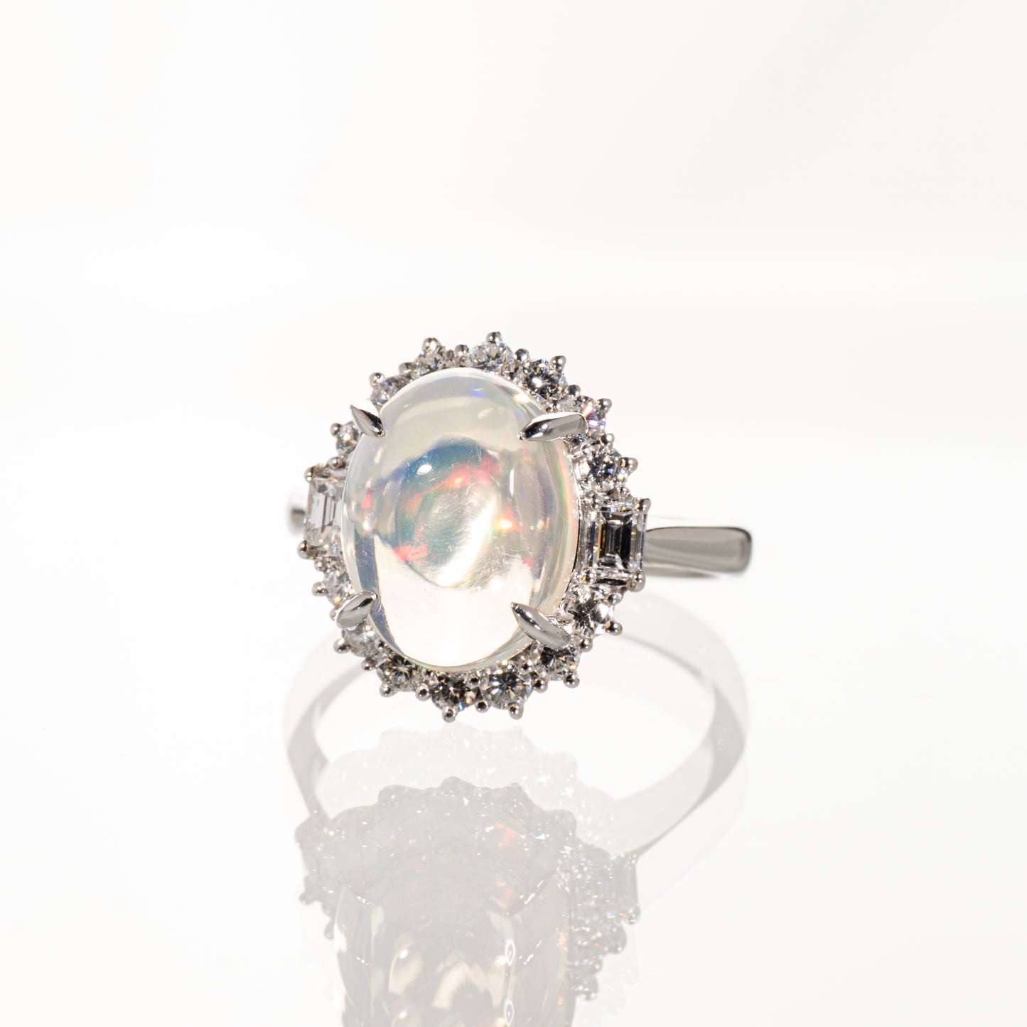 オパール4.45ct ダイヤモンド0.75ct Pt900 8.6g