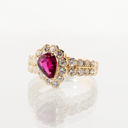 ルビー1.15ct ダイヤモンド1.10ct K18 リング
