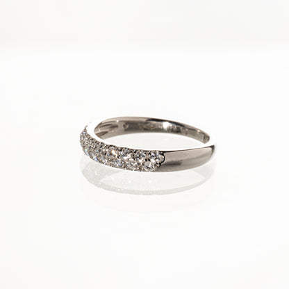 星の砂 ダイヤモンド0.30ct Pt1000 ハーフエタニティリング