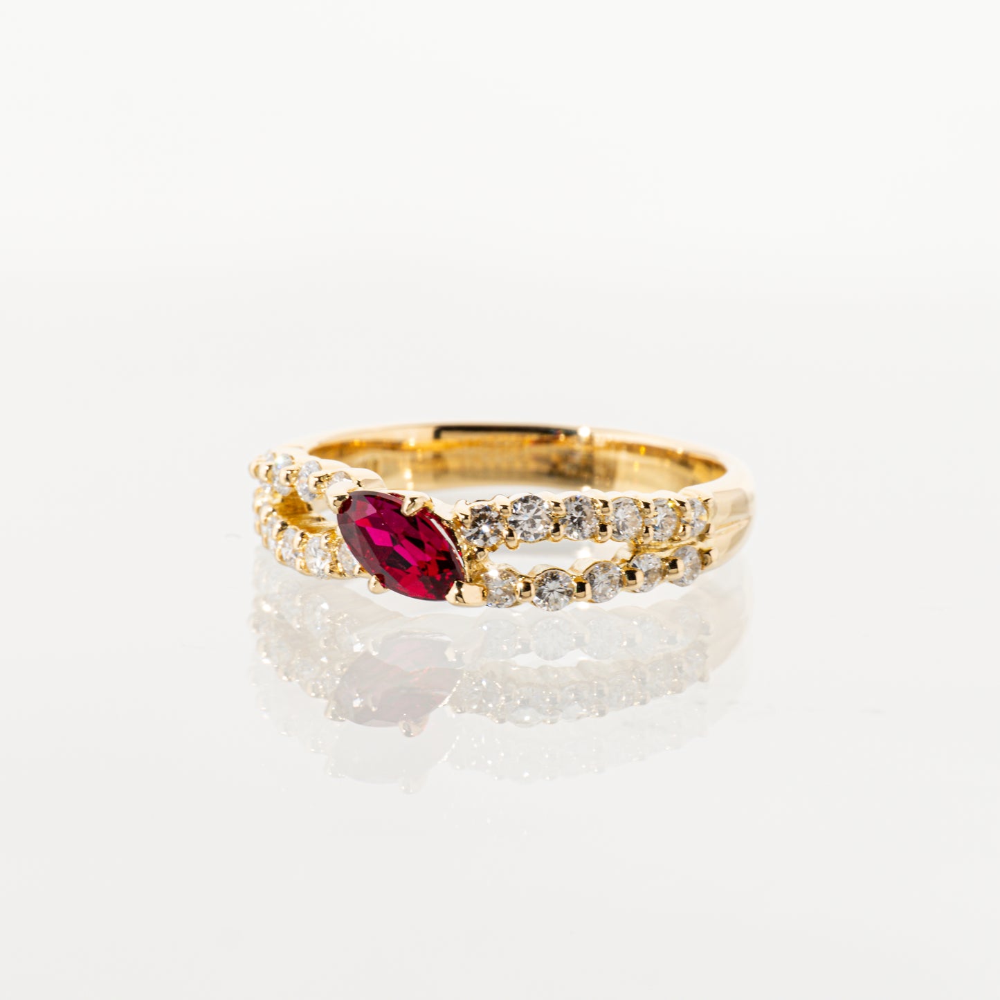 ルビー0.546ct ダイヤモンド0.41ct K18 リング