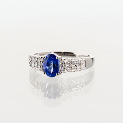 タンザナイト0.90ct ダイヤモンド0.20ct Pt900 リング