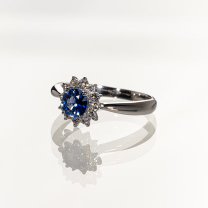 サファイア0.74ct ダイヤモンド0.28ct Pt900 リング