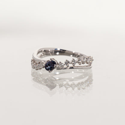 ジェムケリー ブラジル産アレキサンドライト0.212ct ダイヤモンド0.25ct K18WG リング