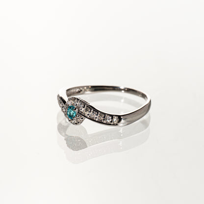 パライバトルマリン0.08ct ダイヤモンド0.27ct Pt900 リング