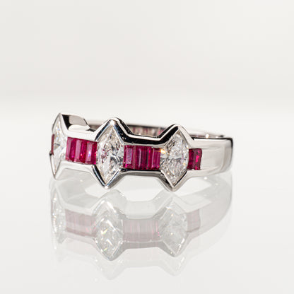ルビー0.73ct ダイヤモンド0.90ct Pt900 リング