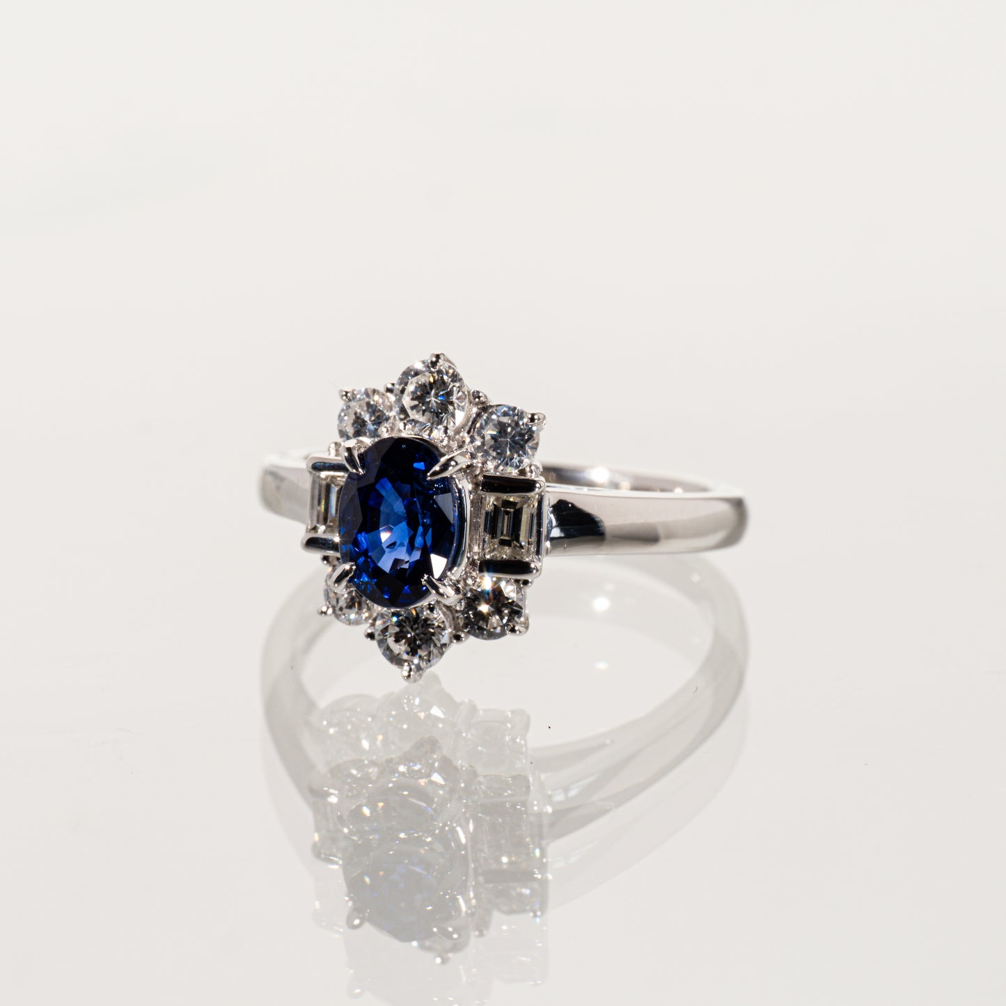 サファイア1.04ct ダイヤモンド0.70ct Pt900 リング