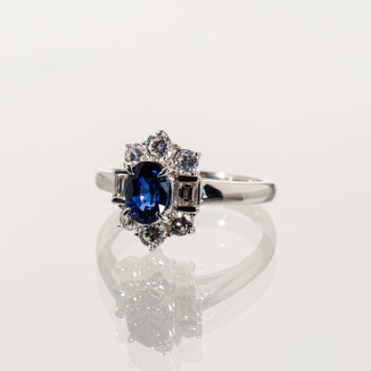 サファイア1.04ct ダイヤモンド0.70ct Pt900 リング