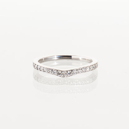 ダイヤモンド0.16ct Pt1000 ウェーブハーフエタニティリング