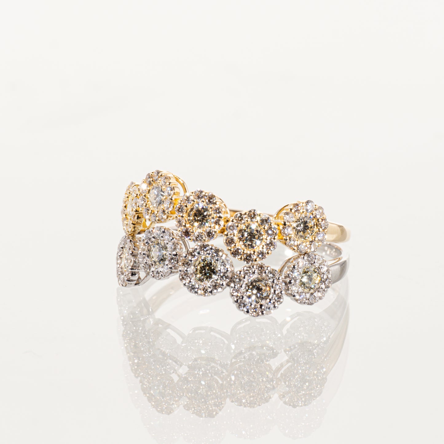 ダイヤモンド0.50ct メレダイヤモンド0.50ct K18/PT900 マルチヘイローリング