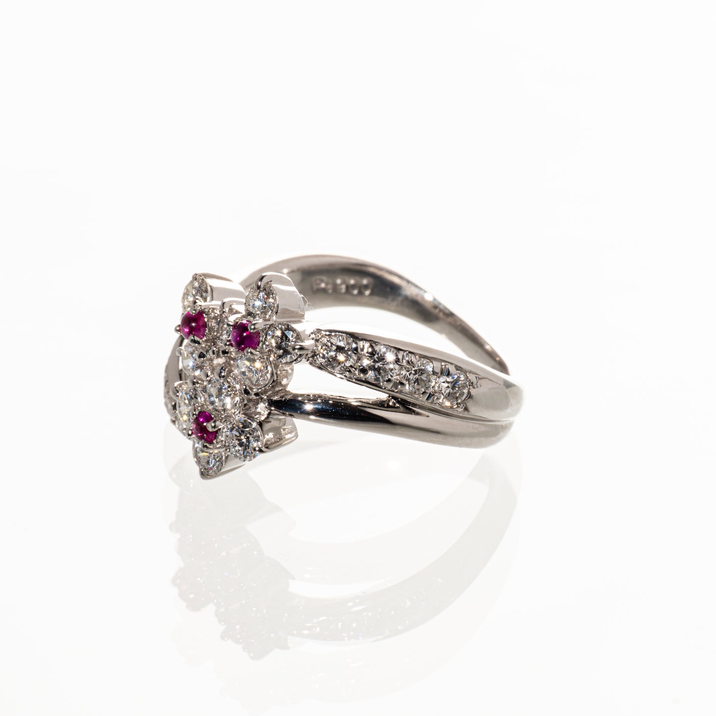 ルビー0.10ct ダイヤモンド0.88ct Pt900 リング