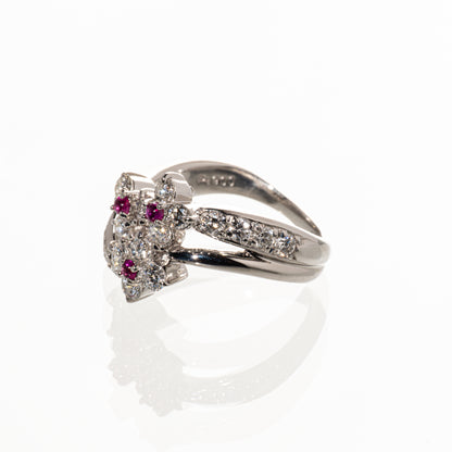 ルビー0.10ct ダイヤモンド0.88ct Pt900 リング