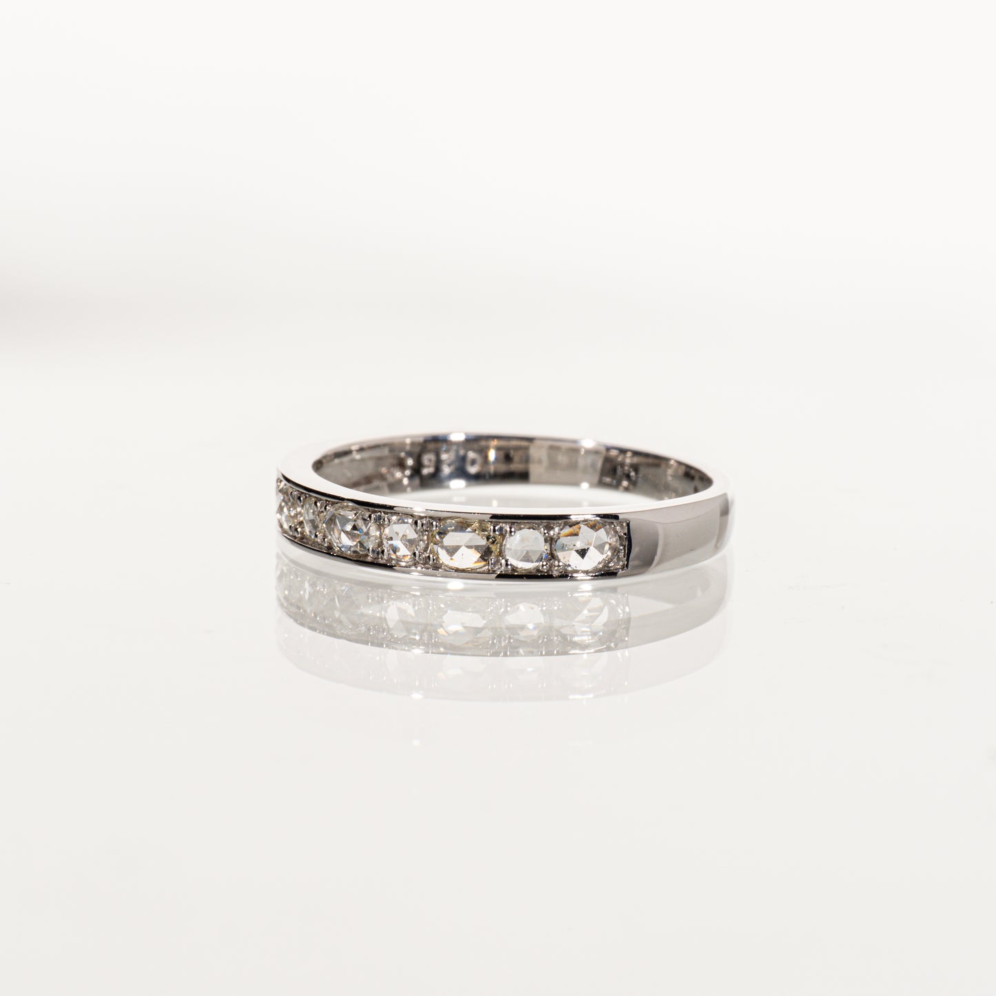 ローズカットダイヤモンド0.25ct Pt950 ハーフエタニティリング