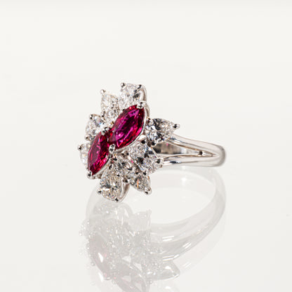 ルビー0.91ct ダイヤモンド1.59ct Pt900 リング