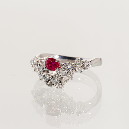 ルビー0.30ct ダイヤモンド0.50ct K18WG リング