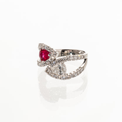 ビルマ産ルビー0.70ct ダイヤモンド1.23ct PT900 リング