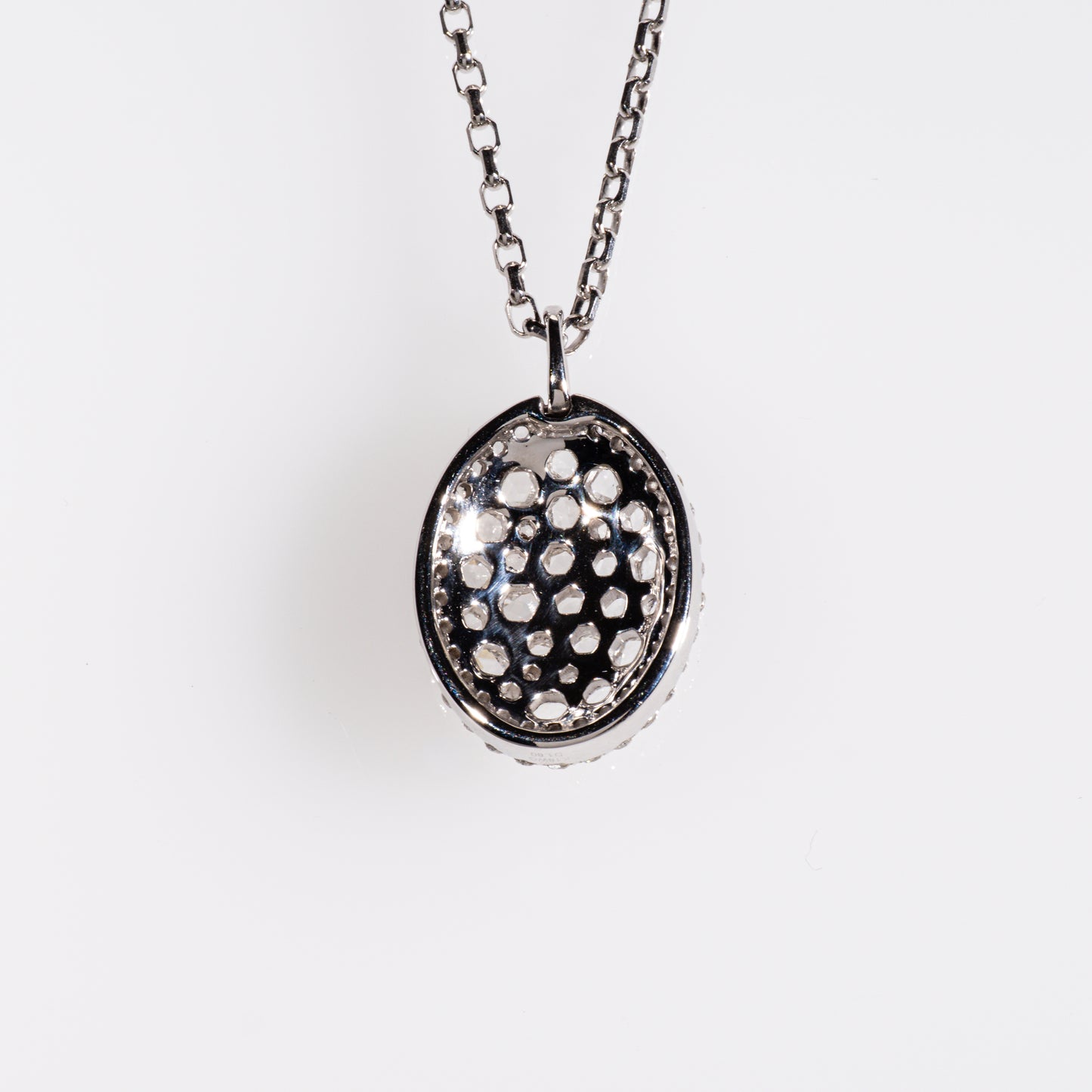 ローズカットダイヤモンド1.80ct K18WG ネックレス