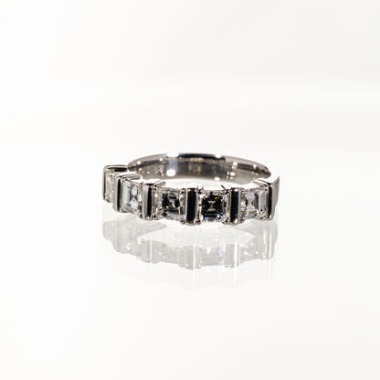 カレイカットダイヤモンド1.52ct Pt900 ハーフエタニティリング