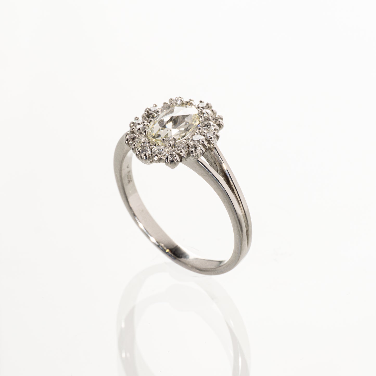 ローズカットダイヤモンド0.63ct メレダイヤモンド0.32ct Pt950 リング