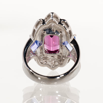 ピンクトルマリン2.89ct タンザナイト1.67ct ダイヤモンド0.22ct Pt900 リング