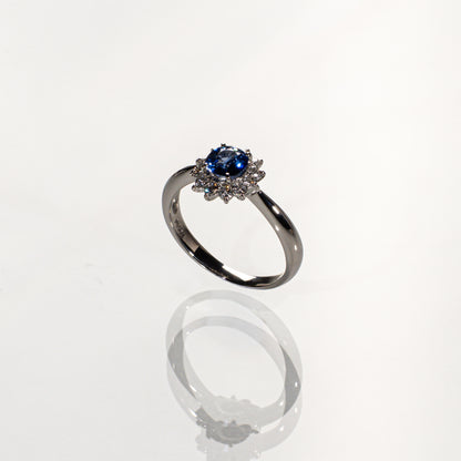 サファイア0.74ct ダイヤモンド0.28ct Pt900 リング