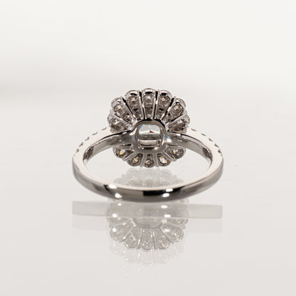 FANCY LIGHT BLUISH GREEN ダイヤモンド0.54ct メレダイヤモンド0.94ct Pt900 ダブルヘイローリング