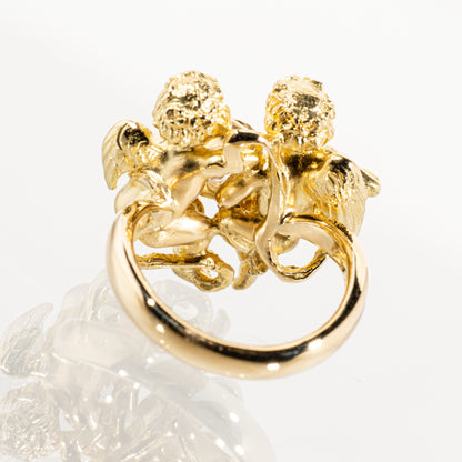 オーバルシェイプダイヤモンド0.50ct K18 エンジェルリング