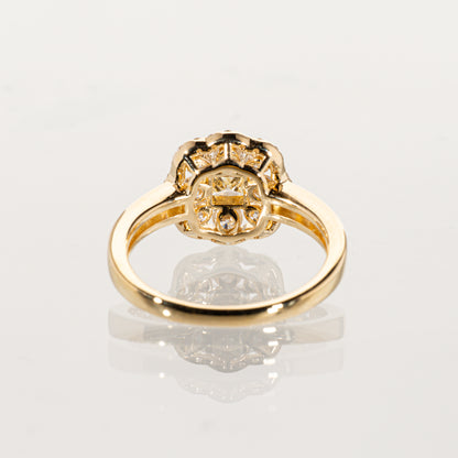 イエローダイヤモンド0.300ct メレダイヤモンド0.83ct K18YG リング