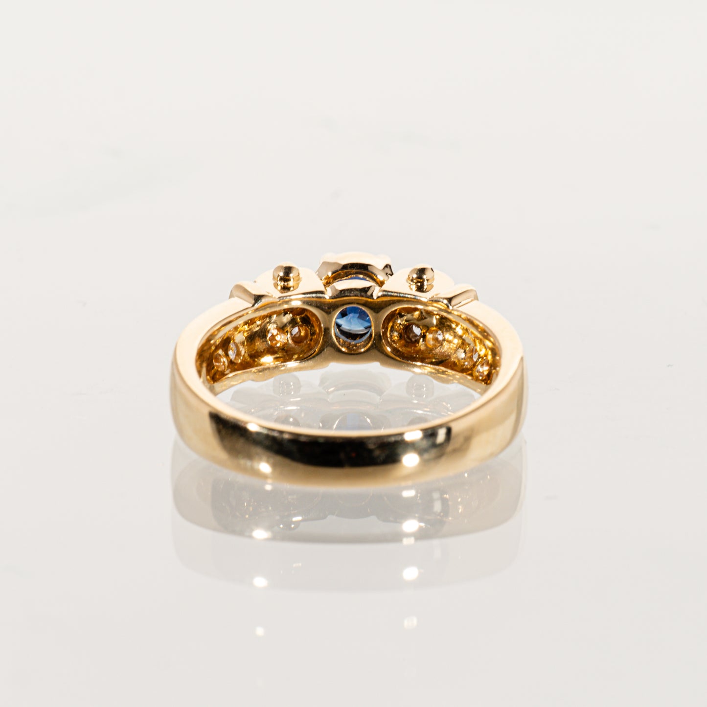 POLA サファイア0.45ct ダイヤモンド0.37ct K18 リング