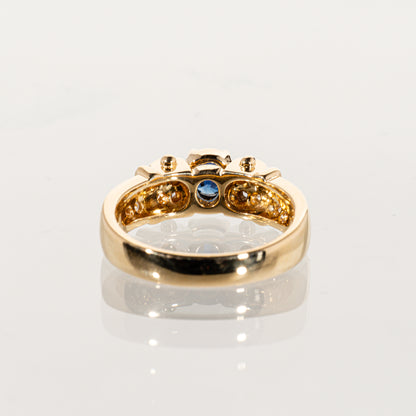 POLA サファイア0.45ct ダイヤモンド0.37ct K18 リング