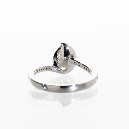 ダイヤモンド0.76ct K18 リーフリング