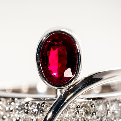 ルビー0.75ct ダイヤモンド1.06ct Pt900 リング