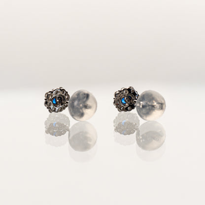 アウイナイト0.06ct ダイヤモンド0.12ct Pt950/Pt900 ヘイローピアス