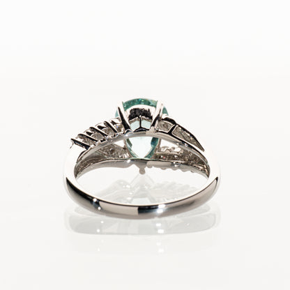 パライバトルマリン1.75ct ダイヤモンド0.30ct Pt900 リング