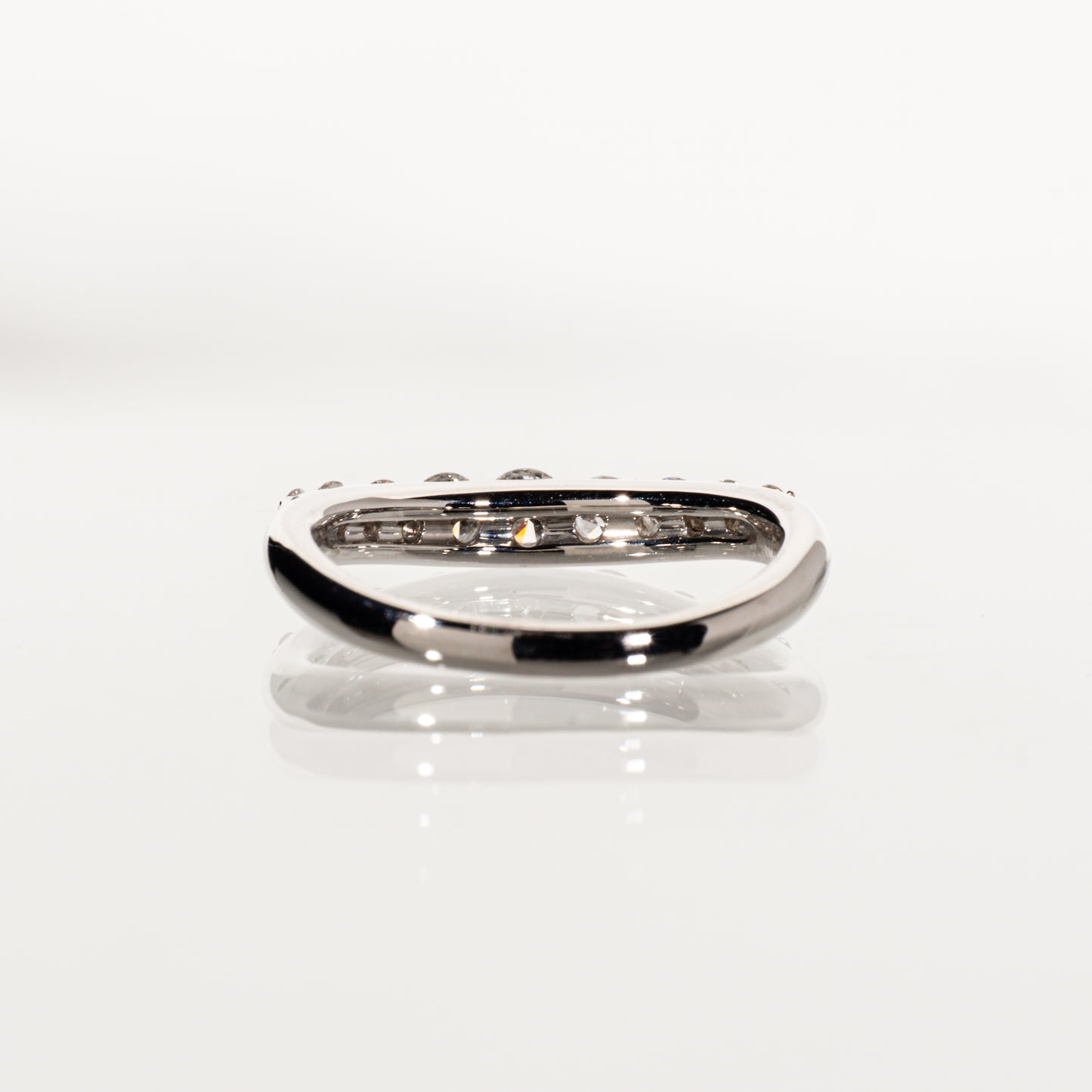 ダイヤモンド0.70ct Pt900 ウェーブハーフエタニティリング