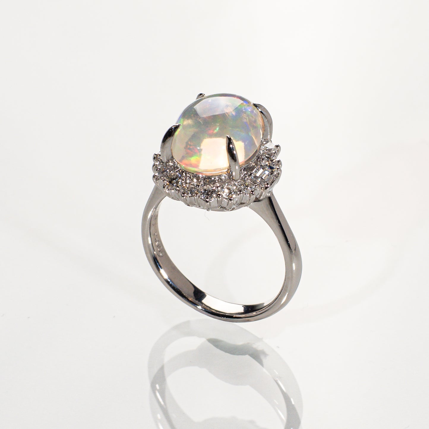 オパール4.45ct ダイヤモンド0.75ct Pt900 8.6g