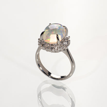 オパール4.45ct ダイヤモンド0.75ct Pt900 8.6g