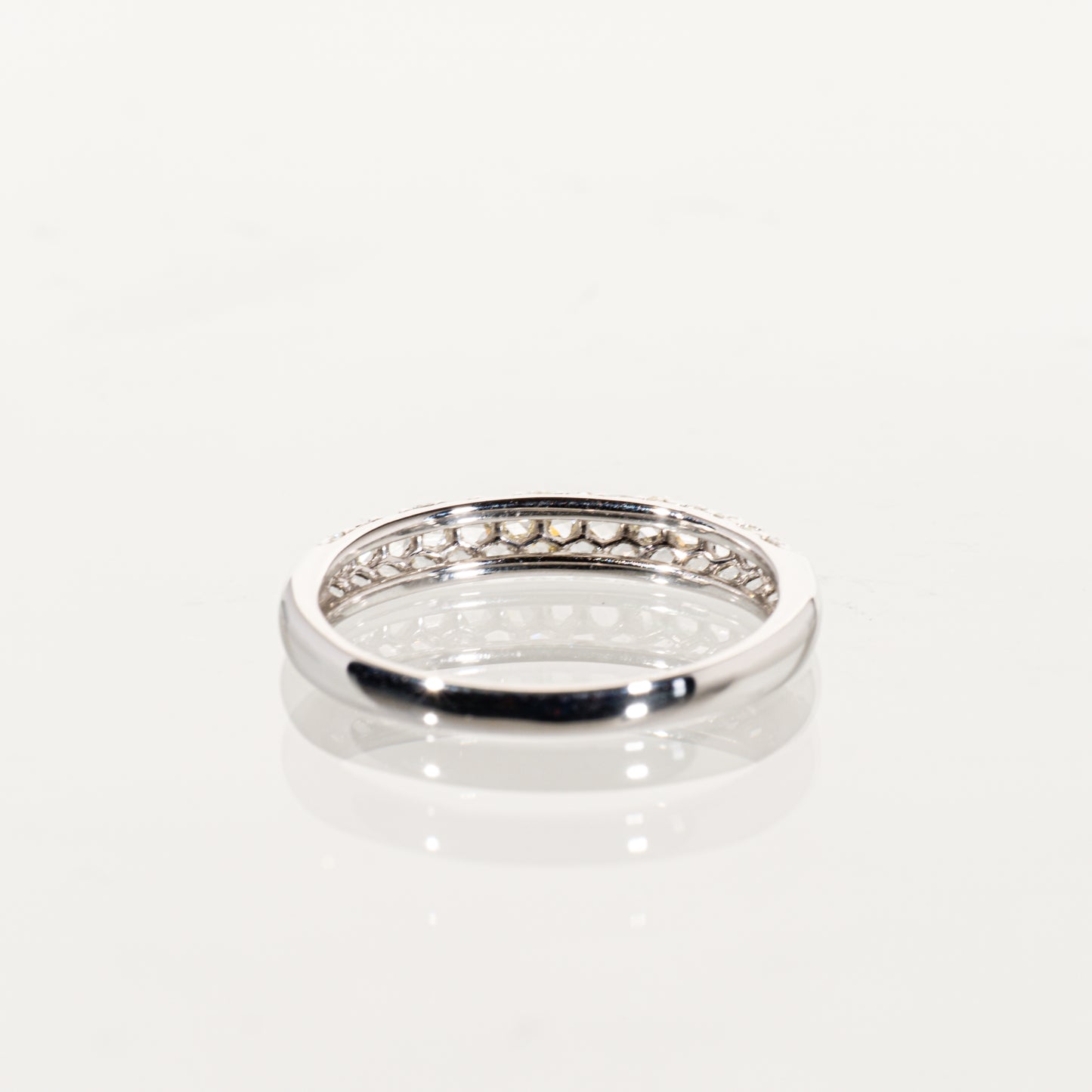 ローズカットダイヤモンド0.40ct Pt950 パヴェハーフエタニティリング
