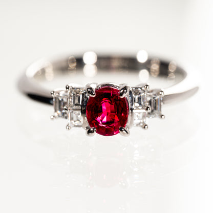 ルビー0.72ct ダイヤモンド0.26ct Pt900 リング
