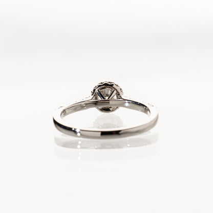 DIAMOND SHIRAISHI ダイヤモンド0.230ct メレダイヤモンド0.188ct Pt950 ヘイローリング