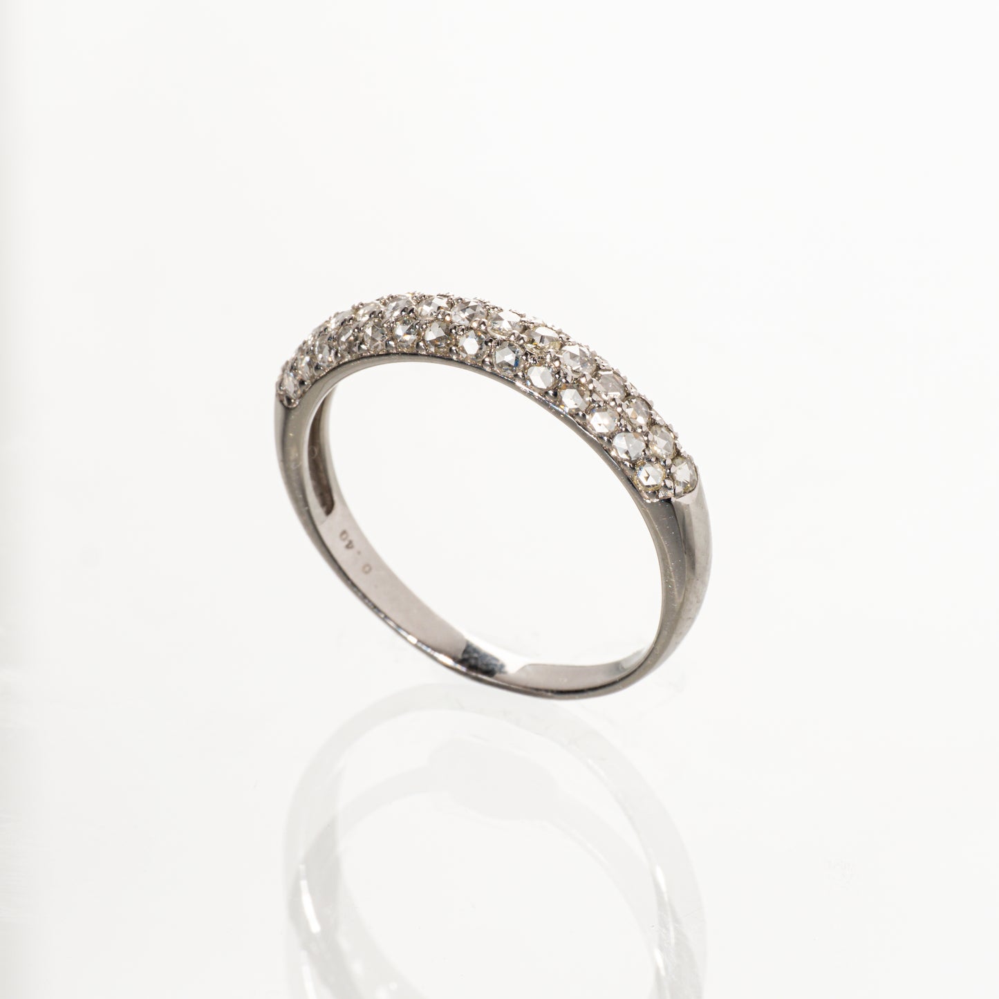 ローズカットダイヤモンド0.40ct Pt900 ハーフエタニティリング