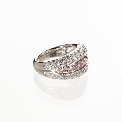 ファンシーインテンスカラーピンクダイヤモンド0.50ct ダイヤモンド1.17ct Pt900 リング