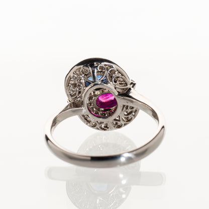 ルビー0.63ct サファイア0.61ct ダイヤモンド0.81ct Pt900 リング