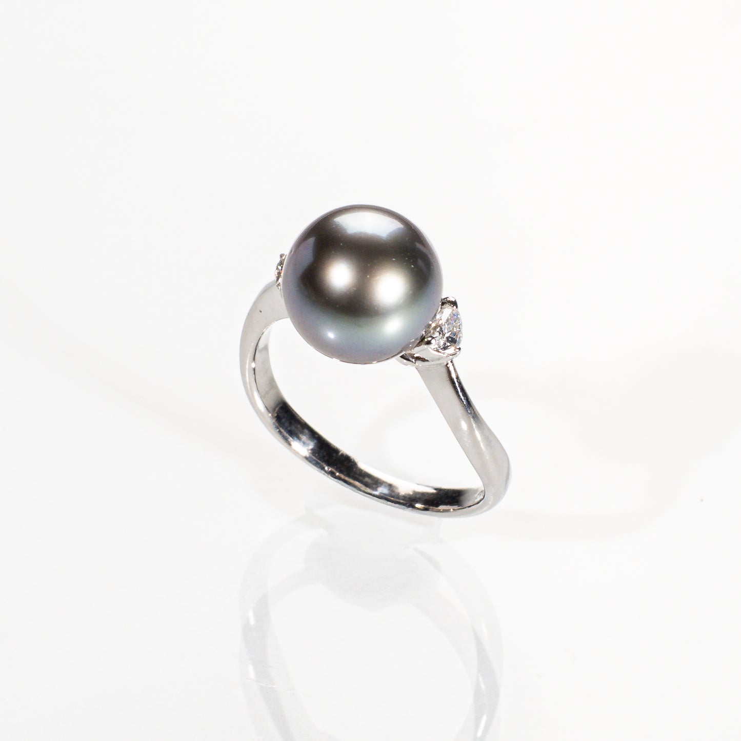 南洋ブラックパール9.9mm ダイヤモンド0.15ct Pt900 リング