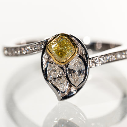ダイヤモンド0.76ct K18 リーフリング