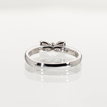 ハートシェイプダイヤモンド0.39ct Pt900 リボンリング
