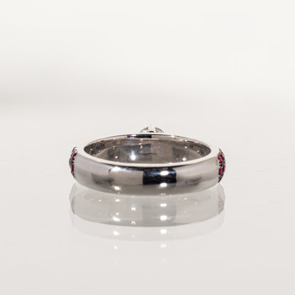 ダイヤモンド0.351ct ルビー1.05ct K18 ソリテールパヴェリング