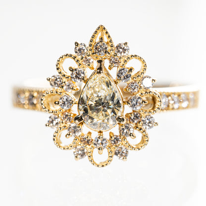 イエローダイヤモンド0.411ct メレダイヤモンド0.34ct K18 リング